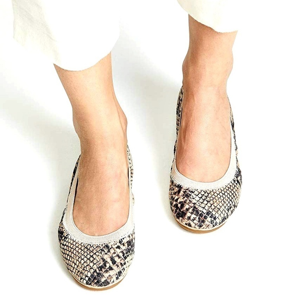 Yosi Samra Samara 2.0 - Ballerina Style snakeskin foldable flats
